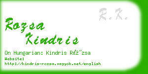 rozsa kindris business card